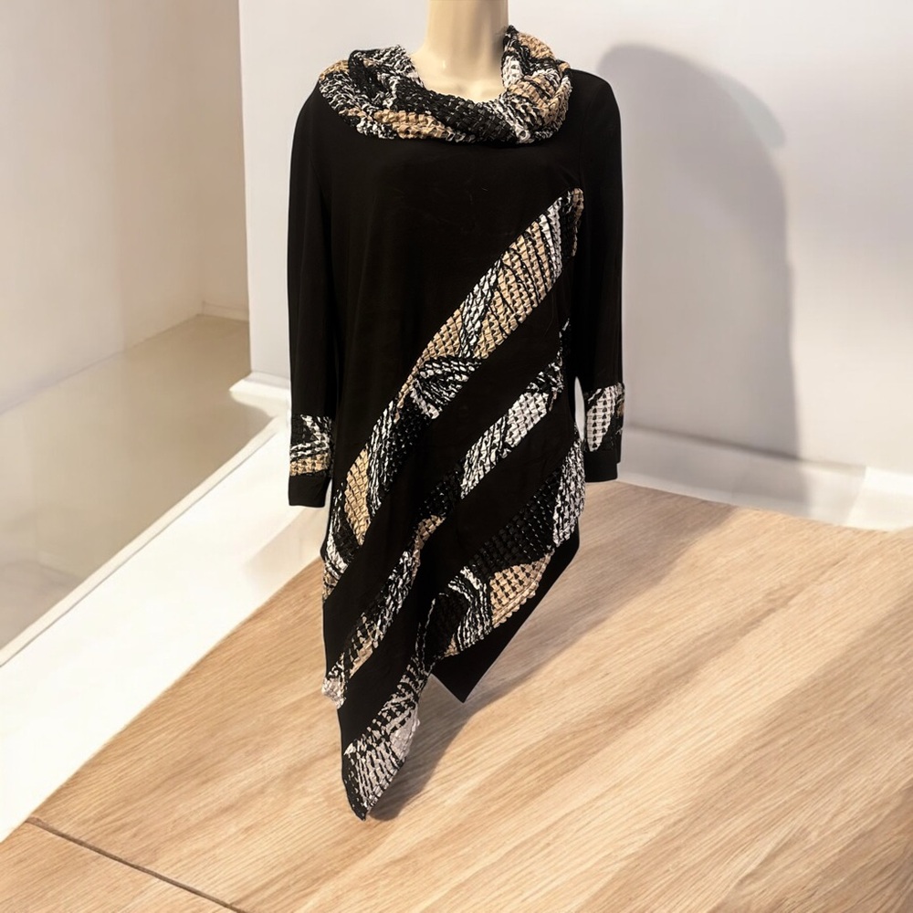 Joseph Ribkoff Black/Beige Tunic Style 191787